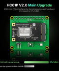 Badass Long Range Wifi Halow Module V2 on green PCB, highlighting 27dBm transmission strength, designed for IoT applications.