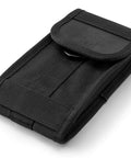 Heavy Duty Large Phone Pouch And Cell Phone Case Built Like A Tank For Smartphones Up To iPhone Xs Max in sleek black fabric.