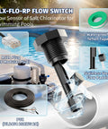 Replacement Flow Switch For Hayward Goldline Aquarite Salt Systems No Tools Needed Easy Install Precise Flow Sensor Direct Fit Durable Metal Body Replaces Common Models For Reliable Water Flow Detection, black threaded flow switch with RJ11 plug, stainless paddle
