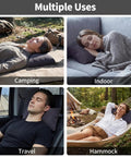 Two Pack Camping Pillows With Plush Fill And Washable Covers used for camping, indoor, travel, and hammock relaxation.