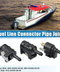 Three Piece Marine Boat Fuel Line Connector Fittings Set With 8mm Male And Female Quick Connects For Yamaha outboard