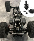 Overdrive Helical Gear Set 2-12T For 1/24 Axial SCX24 Crawler Upgrades with steel worm gears shown installed on RC chassis