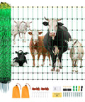 Electric Fence Netting 50 Inch High And 164 Feet Long With Posts And Stakes, Portable mesh fence for livestock protection