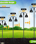 Two Pack 92 Inch Heavy Duty Shepherds Hook Garden Pole Set with adjustable 92 to 46 inch height, heavy-duty outdoor hanger.