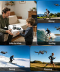 Montage of activities with 1080P Camera Drone With Built In Screen For Beginners Dope Easy One Key Start Headless Mode.