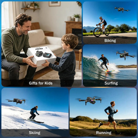 Montage of activities with 1080P Camera Drone With Built In Screen For Beginners Dope Easy One Key Start Headless Mode.