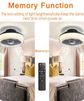 Dope 16 Inch Flush Mount Ceiling Fan With Lights Remote Control LED Dimmable 3 Color Temperature 7 Blade Enclosed Low Profile