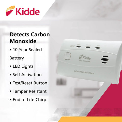Worry Free Carbon Monoxide Detector Alarm With 10 Year Sealed Battery Never Change Battery Again Green Led Status Light