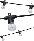 Backyard Bistro Style 24 Foot Outdoor String Lights With 12 Shatter Resistant Lifetime Bulbs, 2200K Warm White shown hanging