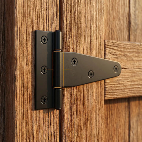 Heavy Duty 2 Inch T Hinges With 36 Screws For Outdoor Use Black T Strap Hinges For Wooden Fence Shed Doors Barn Doors Gate Hardware Ideal For Outdoor Projects on wooden gate