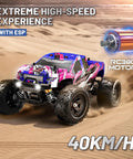 Off Road Pink RC Monster Truck For Girls 1 To 18 Scale 4WD Car With Dual Rechargeable Batteries Adjustable Top Speed Up To 40 Kilometers Per Hour Super Fun Gift For 8 9 10 11 12 Year Olds