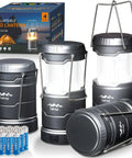 Ultra Bright LED Camping Lanterns 4 Pack for Power Outages with IPX4 waterproof design and collapsible feature.