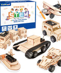 6-In-1 STEM Kit For Kids Ages 8-12, Totally Cool Educational Toys For Boys And Girls, Wooden Building Kit With Realistic Science Experiments