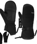 2 In 1 Winter Ski Gloves For Men Waterproof Snowboard Mittens With Thick Outer Shell And Soft Fleece Liners Dual Layer Warmth Down To Minus 35 C