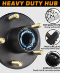 Two Pack Heavy Duty Trailer Hub Kit For Five Lug On Four Point Five Inch Bolt Pattern On 2000 Lb Axles With One And One Sixteenth Inch Straight Spindle Preinstalled L44649 Bearings And One Point Twenty Five Inch ID Grease Seals Idler Hub Kit With Five, showing detailed construction and materials.