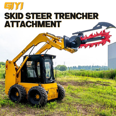 Universal Skid Steer Trencher Attachment 59 Inch Trenching Depth for Clay Sand and Rocky Soil, Compatible With Bobcat