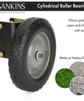 8 Inch Rubber Gate Wheel Caster for Swing Gates Heavy Duty Gate Helper Side Mount with cylindrical roller bearing