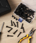 60 Pack One Quarter Inch By One And A Half Inch Hex Head Lag Screws For Wood 304 Stainless Steel Black Finish