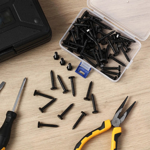 60 Pack One Quarter Inch By One And A Half Inch Hex Head Lag Screws For Wood 304 Stainless Steel Black Finish