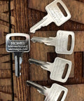 Five Ignition Keys Set Fits Genie GS 1530 GS 1930 Snorkel Terex Manlifts Ronis 455 21982 Key Replacement, brass keys