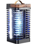 Dual LED Bug Zapper Outdoor 15W Mosquito Zapper 4200V Electric Fly Trap Western Theme on display with wooden accents