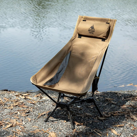 Tigerblade High Back Camping Chair With Pillow Design Ultra Comfy Widened Seat Foldable Outdoor Chair by lakeside
