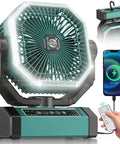 Beast Mode Portable Rechargeable Camping Fan With 9 Inch Blade 24000mAh Battery Delivers Up To 60 Hours Of Cool, USB-C charging