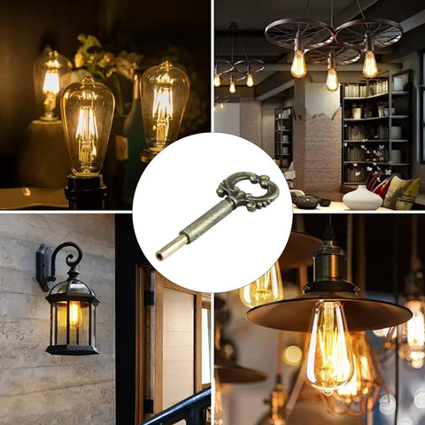 Runseaway 2-pack lamp turn knob set; antique-brass metal on/off switch for table/floor lamps, 1/2-in extension