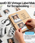 Sweet Vintage Embossing Label Maker With Rad 9Mm Tape Makes Knockout 3D Stickers For DIY Crafts And Organizer Nostalgic Retro Look Includes Starter Pack Folks Are Gonna Flip Over This Little Gem with scrapbook and photos.
