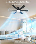 Smooth As Butter 52 Inch Ceiling Fan With Slick App And Remote Controls Featuring Whisper Quiet Motor Six Sleek Blades Dimmable Led Glow For Chill Living Room Setups in modern living room