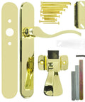Serenade Brighton Surface Mount Door Latch for Screen and Storm Doors Polished Brass No Lock Out Night Latch Tech Fits 0.75 to 2 Inch Thick