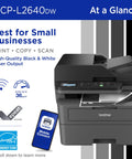 Compact Monochrome 3 In 1 Laser Printer With Copy Scan And Auto Duplex Wireless And Mobile Printing Alexa Compatible No Fuss Small Biz Workhorse for home office use includes refresh trial, showing print speed and mobile compatibility.