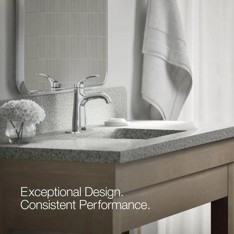 Simplice One Hole Single Handle Bathroom Sink Faucet With Clicker Drain Five And One Eighth Inch Spout Reach 1.2 GPM Polished Chrome