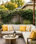 Outdoor Pillow Covers Set Of 2 18x18 Waterproof Throw Pillow Covers For Porch And Patio Furniture Decor on a garden sofa