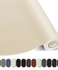 Beige Premium Self Adhesive Leather Repair Patch For Couch And Sofa Easy Peel Vinyl Furniture Wrap displayed on roll.