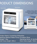 Compact Countertop Dishwasher Packing Eight Place Settings Five Heavy Duty Wash Cycles Dual Spray Arms And A Scalding Hot Rinse To Chop Through Stubborn Grime Without Breaking A Sweat dimensions with safety door design.