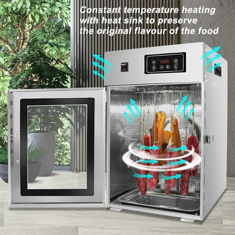 Game Changing Commercial Food Dehydrator Rocking A Sleek Rotary Drum Built Tough From Stainless Steel With Bulletproof Digital Controls and Spot On Temperature Adjustments For Whopping Thirty Kilogram Batches Ready To Roll, showcasing constant heat and food preservation.