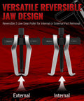 Two Jaw Reversible Gear Puller Set For External And Internal Removal Up To 4.4 Inch External And 4.79 Inch Internal Reach, product comparison