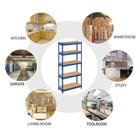 Heavy Duty 3 Pack 5 Tier Metal Storage Shelves For Garage Featuring Fully Adjustable Modular Frame In Bright Blue To Flex Your Storage Game Without Any Extra Effort Today