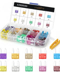Prime Choice Mini Blade Fuse Assortment Kit Arrives Loaded With A Sturdy Puller And Packs 100 Badass Auto Car Fuses with colorful fuses.