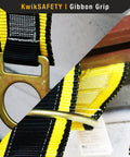 Close-up of Gibbon Grip 3 Ft Cross Arm Safety Strap 2 Pack For Beam Chokers And Fall Arrest Systems with D ring anchors.