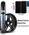 Armor Black Wheel Touch Up Paint Straight Up Easy Fix For Curb Scuffs On Tesla Model Y And Model S Crossflow Induction Alloys Keep Ya Ride Running Smooth For Days, featuring repair pen and accessories.