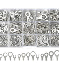 260 Piece Copper Ring And Fork Terminal Kit For Wiring AWG 22-16 16-14 12-10 Tin Plated Non Insulated Connectors in case