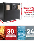 Fireproof And Waterproof No Nonsense Filing Safe Box For Home With Heavy Duty ABS Plastic Fits Letter And A4 Files Sturdy Document Safe