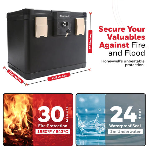 Fireproof And Waterproof No Nonsense Filing Safe Box For Home With Heavy Duty ABS Plastic Fits Letter And A4 Files Sturdy Document Safe