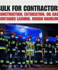 Firefighters wearing Heavy Duty Cut Resistant Impact Work Gloves ANSI A7 For Construction And Extrication, Puncture And Abrasion Protection.