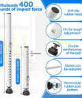Heavy Duty Adjustable Window Security Bars Fit Sliding Or Vertical Frames Lock Your Spot Tight While Pulling In Fresh Air White Set Of Two with anti-slip heads