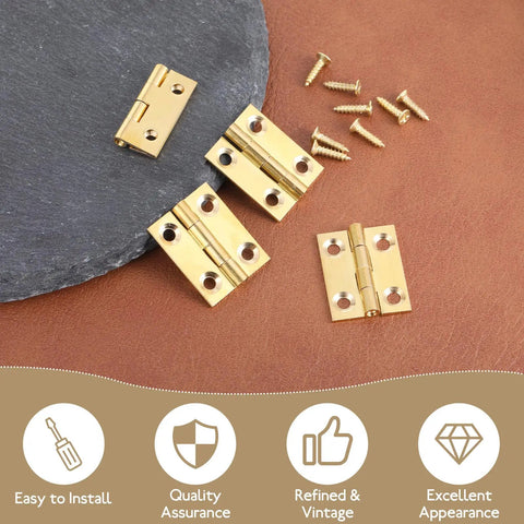 Four Pack Solid Brass Mini Folding Butt Hinges For Cabinets And Drawers Doors Jewelry Boxes And Wood Chests 1 Inch 25x22mm