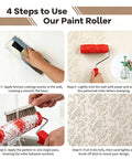 4 steps to use Heavy Duty Texture Paint Roller With Ultra Soft Rubber Face For Killer Wall Art And Badass Accent Panels.