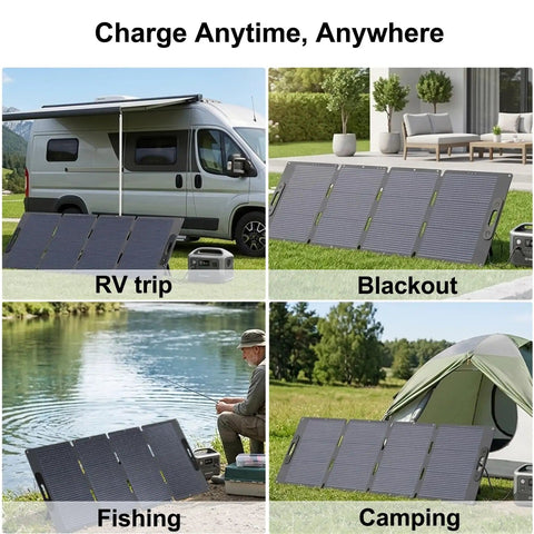 220W Portable Solar Panel For Power Stations And On The Go Off Grid RV Camping Foldable Solar Charger Kit in various outdoor uses